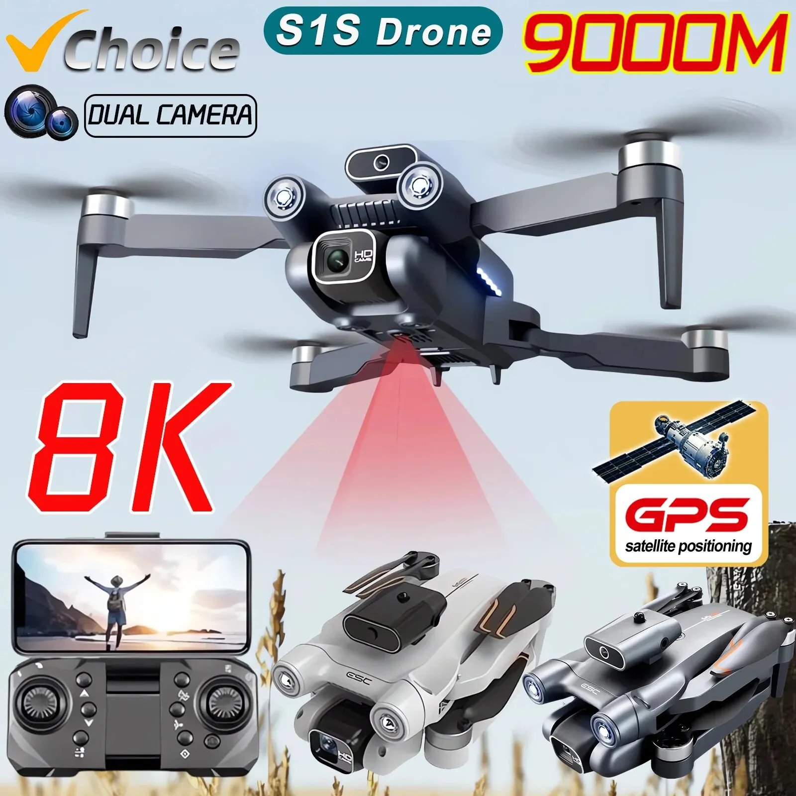 Drone Camera 4K - S1S 5G GPS Drone Caméra 8K,