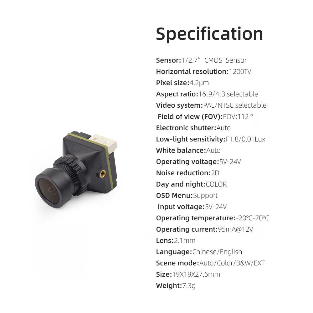 Caméra FPV HGLRC L1 1200TVL HD - Drone Camera Wide Angle avis et prix